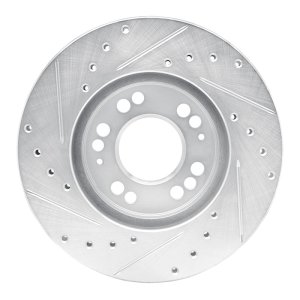 Dodge Stealth Brake Rotor (1) - Front Right - R1 Concepts - Drilled & Slotted - Silver - `91-`04